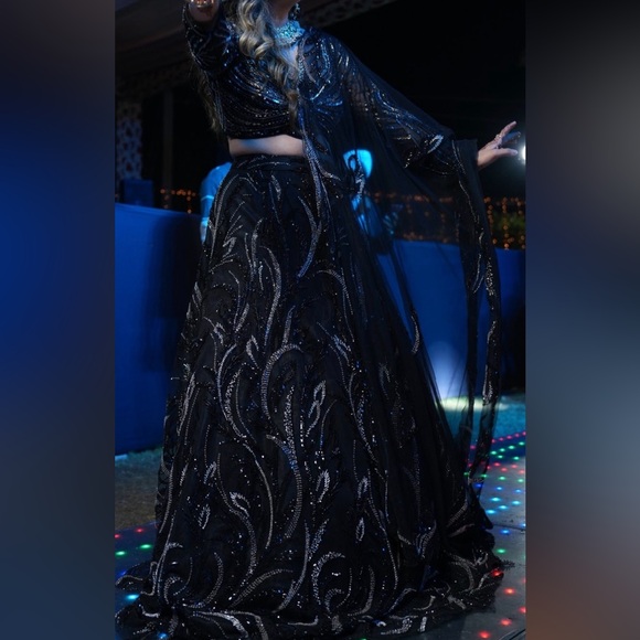 Designer Black lehenga for sale 450$ - Picture 1 of 5